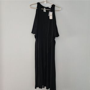 Splendid Black Cold Shoulder Wrap Dress women's Small Style # SD18210RT NWT